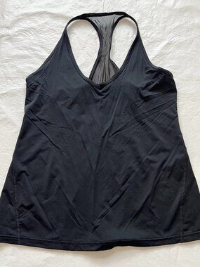 Lululemon tank top Wild And Free black lightweight sheer mesh racerback size 8